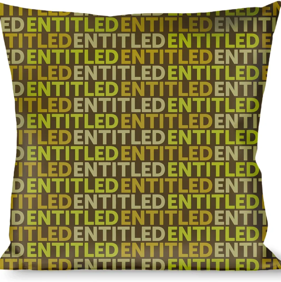 Buckle-Down Throw Pillow - ENTITLED Tonal Greens