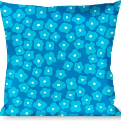 Buckle-Down Throw Pillow - Ditsy Floral Blue/Light Blue/White