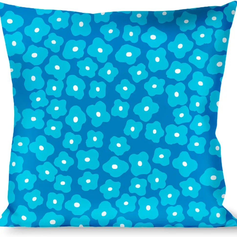 Buckle-Down Throw Pillow - Ditsy Floral Blue/Light Blue/White