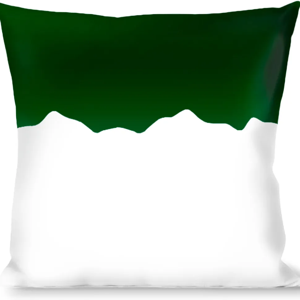Buckle-Down Throw Pillow - Colorado Solid Mountains Green/White