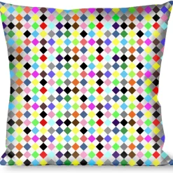 Buckle-Down Throw Pillow - Diamonds White/Multi Color