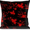 Buckle-Down Throw Pillow - Splatter Black/Red