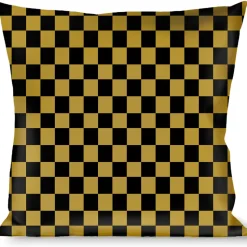 Buckle-Down Throw Pillow - Checker Black/Gold