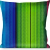 Buckle-Down Throw Pillow - Zarape7 Vertical Pinks/Blues/Greens/Black