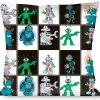 Buckle-Down Throw Pillow - Robot Checkers Black/White