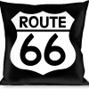 Buckle-Down Throw Pillow - ROUTE 66 Highway Sign Repeat Black/White