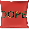 Buckle-Down Throw Pillow - DOPE Red/Black/Tropical Flowers