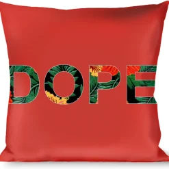 Buckle-Down Throw Pillow - DOPE Red/Black/Tropical Flowers