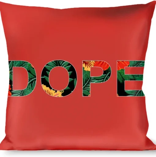 Buckle-Down Throw Pillow - DOPE Red/Black/Tropical Flowers