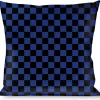 Buckle-Down Throw Pillow - Checker Black/Royal 288C