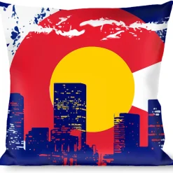 Buckle-Down Throw Pillow - Colorado Skyline/Mountains