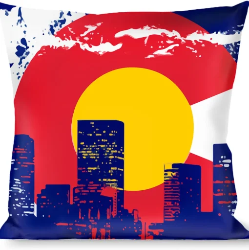 Buckle-Down Throw Pillow - Colorado Skyline/Mountains