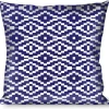 Buckle-Down Throw Pillow - Geometric Diamond Blue/White