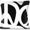 Buckle-Down Throw Pillow - Peace Black/White