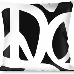 Buckle-Down Throw Pillow - Peace Black/White