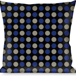 Buckle-Down Throw Pillow - Mini Polka Dots Black/Blue/Gray