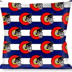 Buckle-Down Throw Pillow - Colorado Biker Distressed