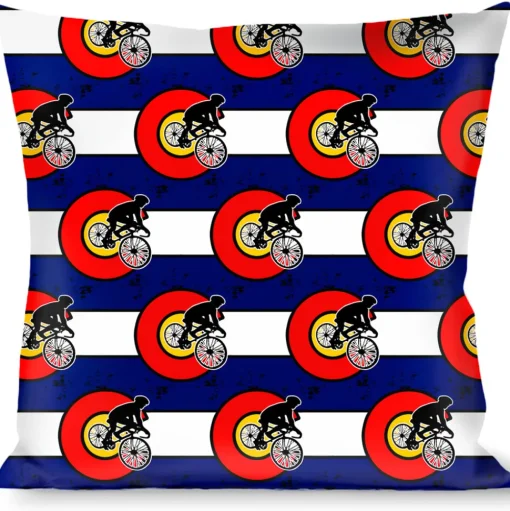 Buckle-Down Throw Pillow - Colorado Biker Distressed