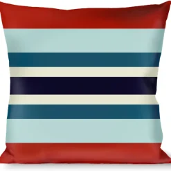 Buckle-Down Throw Pillow - Stripes Red/Blues/White