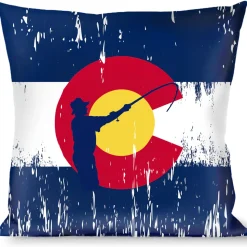 Buckle-Down Throw Pillow - Colorado Flag/Fisher Weathered