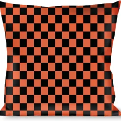 Buckle-Down Throw Pillow - Checker Black/Orange