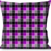 Buckle-Down Throw Pillow - Checker Mosaic Purple
