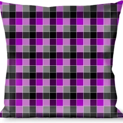 Buckle-Down Throw Pillow - Checker Mosaic Purple