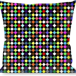 Buckle-Down Throw Pillow - Diamonds Black/Multi Color