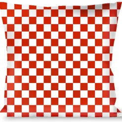 Buckle-Down Throw Pillow - Checker Red/White