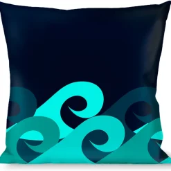 Buckle-Down Throw Pillow - Waves Navy/Blue Shades