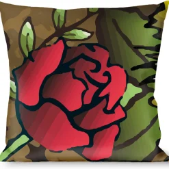 Buckle-Down Throw Pillow - Death Before Dishonor Olive