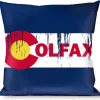 Buckle-Down Throw Pillow - COLFAX Colorado Flag Weathered