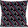 Buckle-Down Throw Pillow - Mini Stars Black/Pink/Blue/White