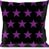 Buckle-Down Throw Pillow - Star Black/Purple