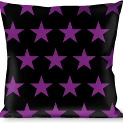 Buckle-Down Throw Pillow - Star Black/Purple
