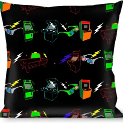 Buckle-Down Throw Pillow - Eighties Arcade Black