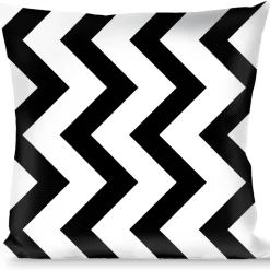 Buckle-Down Throw Pillow - Chevron2 White/Black