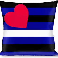 Buckle-Down Throw Pillow - Flag Leather Black/Blue/Red/White
