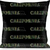 Buckle-Down Throw Pillow - CALIFORNIA/Bear Silhouette Black/Camo Olive
