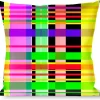 Buckle-Down Throw Pillow - Plaid Black/Multi Neon