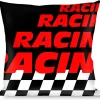 Buckle-Down Throw Pillow - RACING/Checker Black/White/Red