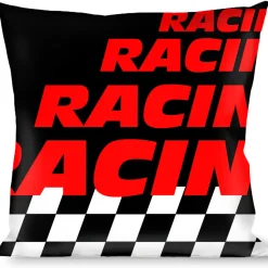 Buckle-Down Throw Pillow - RACING/Checker Black/White/Red