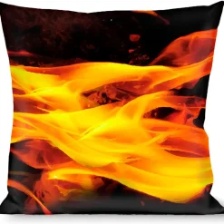 Buckle-Down Throw Pillow - Flames Vivid Black/Orange