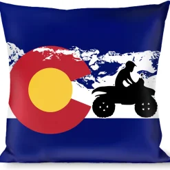 Buckle-Down Throw Pillow - Colorado/ATV Rider/Mountains