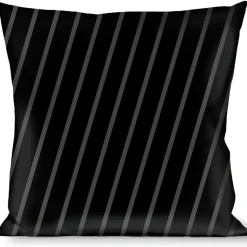 Buckle-Down Throw Pillow - Diagonal Stripes Black/Gray