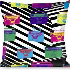 Buckle-Down Throw Pillow - Eighties Boomboxes