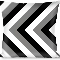 Buckle-Down Throw Pillow - Chevron White/Gray/Black