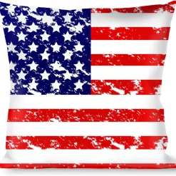 Buckle-Down Throw Pillow - United States Flags C/U Weathered