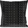 Buckle-Down Throw Pillow - Control Buttons Black/Gray