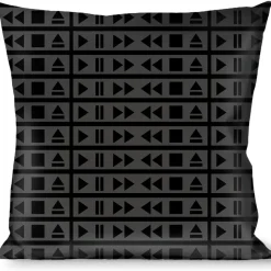 Buckle-Down Throw Pillow - Control Buttons Black/Gray